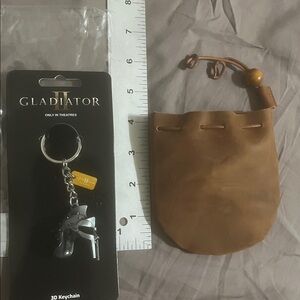 Gladiator movie keychain (helmet) & pouch 2024 NEW